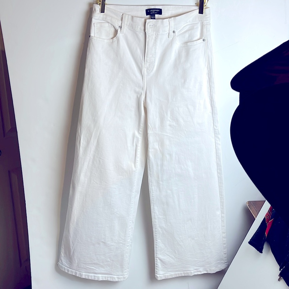 Banana republic white jeans, wide leg - Picture 5 of 5